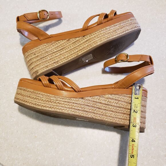 Vince Camuto Open Toe Wedge Sandals Pelani Cork Leather Platform Size 9M / 40 - Picture 9 of 9